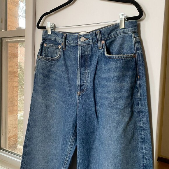 AGOLDE Low Slung Wide-Leg Baggy Jeans Essence Blue 28 - Picture 5 of 13